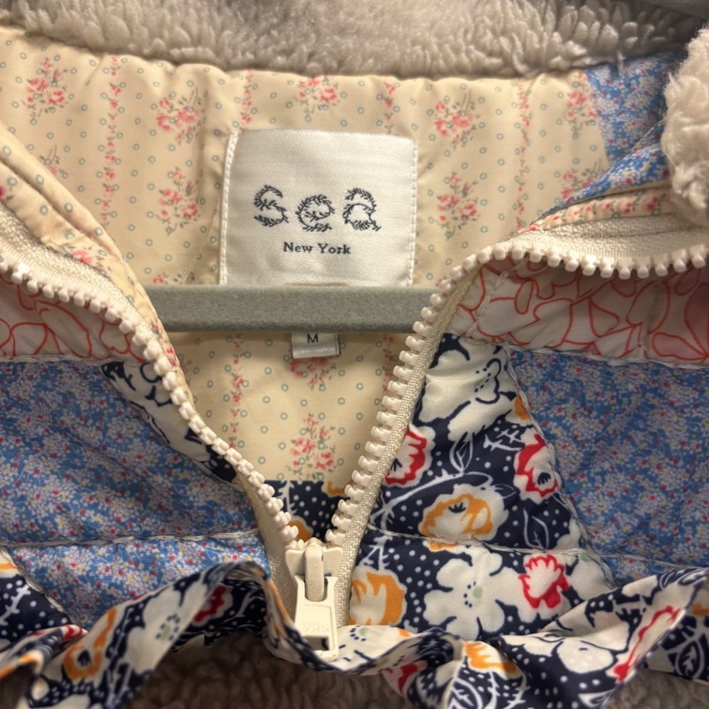 Sea NY Sydney Patchwork Teddy Pullover Womens siz… - image 3